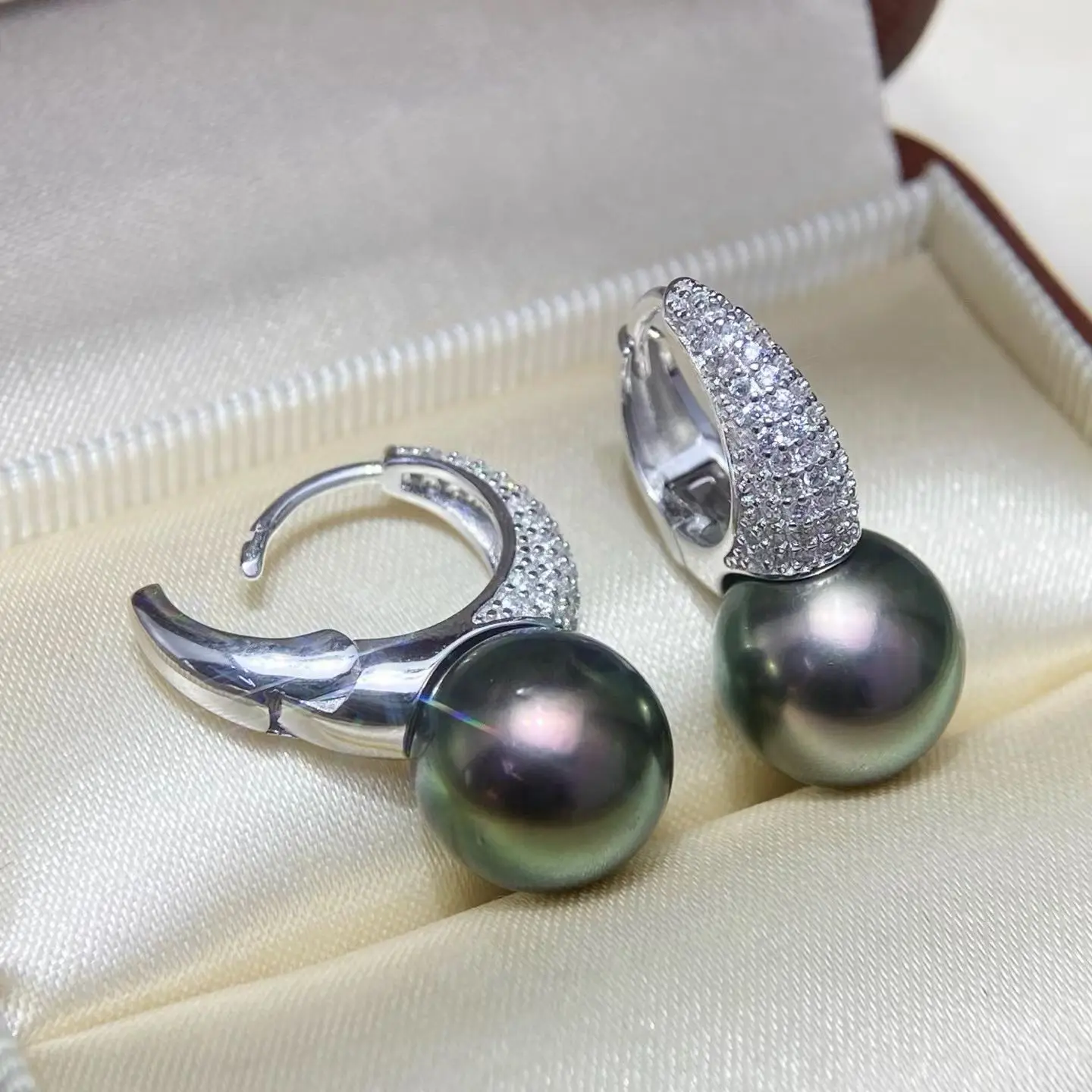 S925 Sterling Silver Earrings Mount Findings Settings Base Mounting Parts Accessory Fittings for 10-11mm Pearls