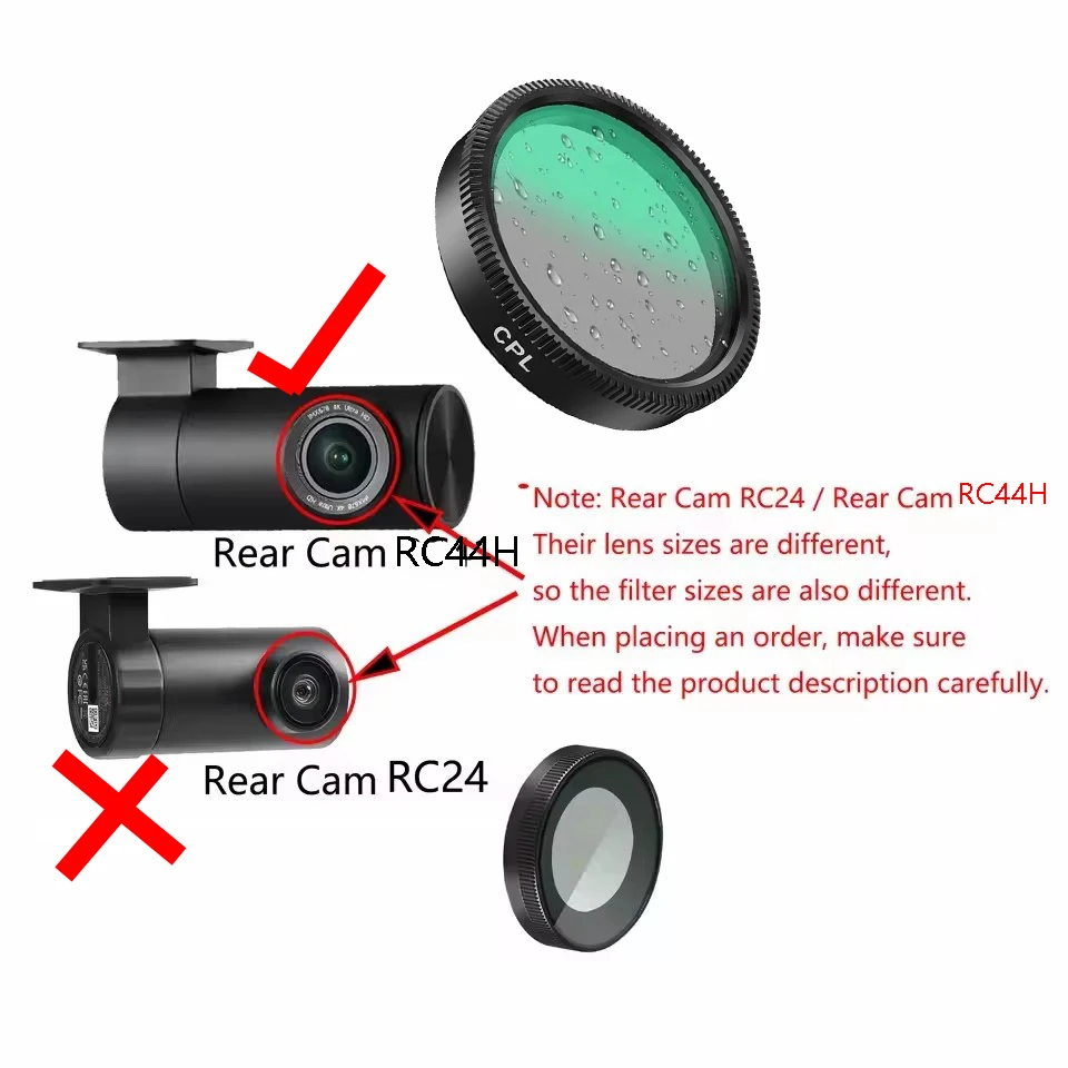 NEU für 70mai Dashcam A900 CPL-Filter zur Reduzierung von Blendeffekten für 70mai Rückfahrkamera RC44H CPL-Filter – Detail 1