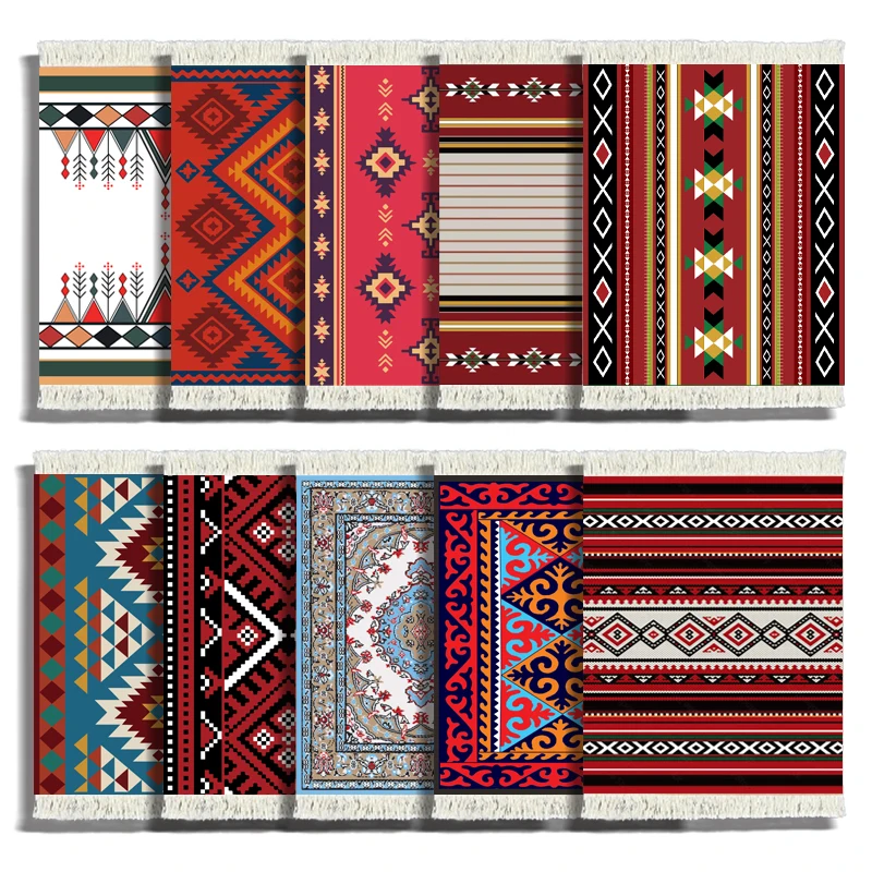 

10 sets of carpet coasters, oriental design table decorations, vintage coasters, elegant office kits, coffee coasters, desks an