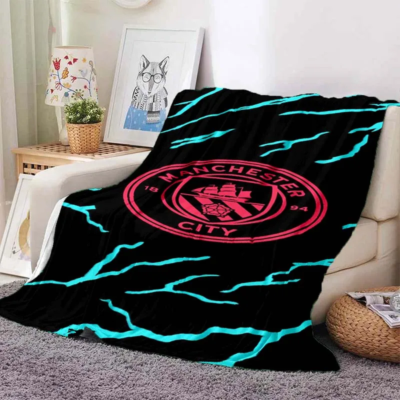 

Sports star M-Man City Tieba logo flannel blanket, soft and comfortable home decoration, bedroom, living room, sofa, bed blanket