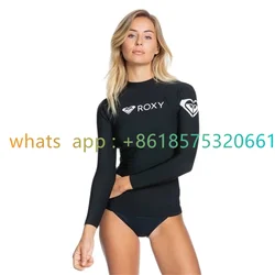 Women Surf Rash Guard Surfing Diving Swimwear Tight Long Sleeve T-Shirt Snorkeling Skins Top Protection Swimming RashGuard