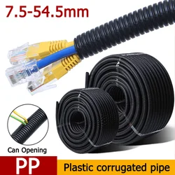 1-50M PP Corrugated Tube Pipe Insulation Flame Retardant Plastic Wire Harness Casing Cable Line Protecter AD 7.5/10/13/15.8-54.5