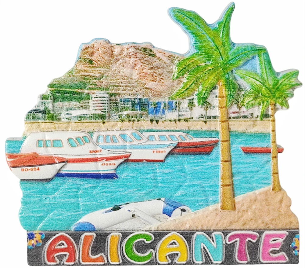 3D Alicante Spain Fridge Magnet Souvenir Gift Resin Refrigerator Magnetic Sticker Collection Home Decoration