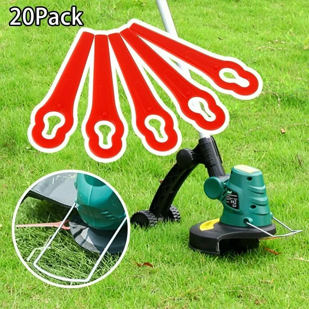 Cutter Blades Grass Lawn Mower Plastic Red Replace Replacement Set Trimmer 20Pcs Cordless Brand New High Quality
