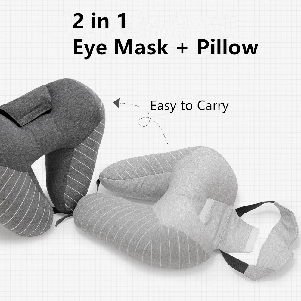 Travel Pillow Fashion Stripe Design Relieve Fatigue Micro Particle Filling High Speed Train U-Shaped Nap Neck Pillow