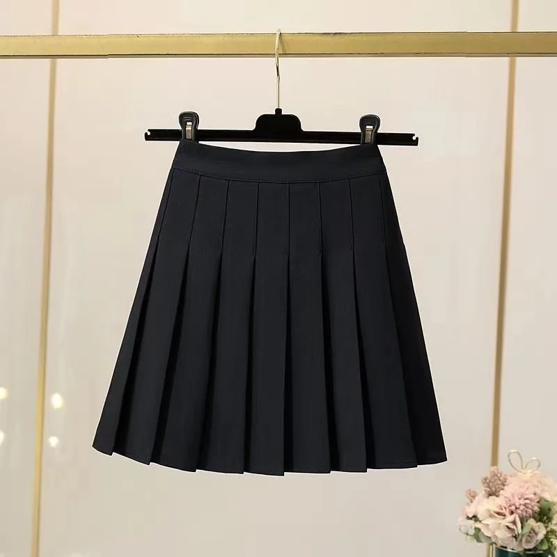 New sexy women\'s pleated skirt high waist summer retro mini skirt Korean tennis student pink design dance skirt half skirt