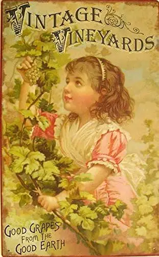 1pcsVintage Vineyards Good Grapes Rustic Tin Sign