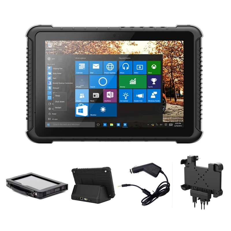 10.1'' Windows10 OS Z8350 Rugged Tablets PC with 2D Barcode Scanner NFC Fingenrprint 1D Scanner Industrial 2D QR Code Reader