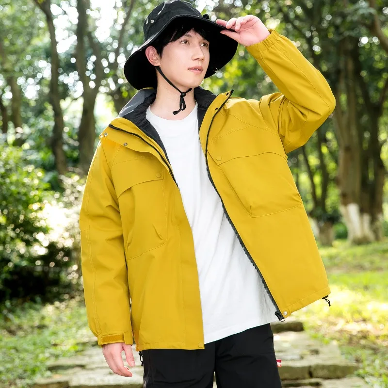 

Warm Down Cotton-padded Jacket Couple's Three-in-one Jackets Windproof and Breathable Outdoor Solid Color Mountaineering Jackets