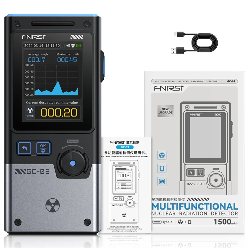 Novo- GC-03 detector de radiação eletromagnética, força de campo magnético elétrico, potência rf, monitor de temperatura, contador geiger