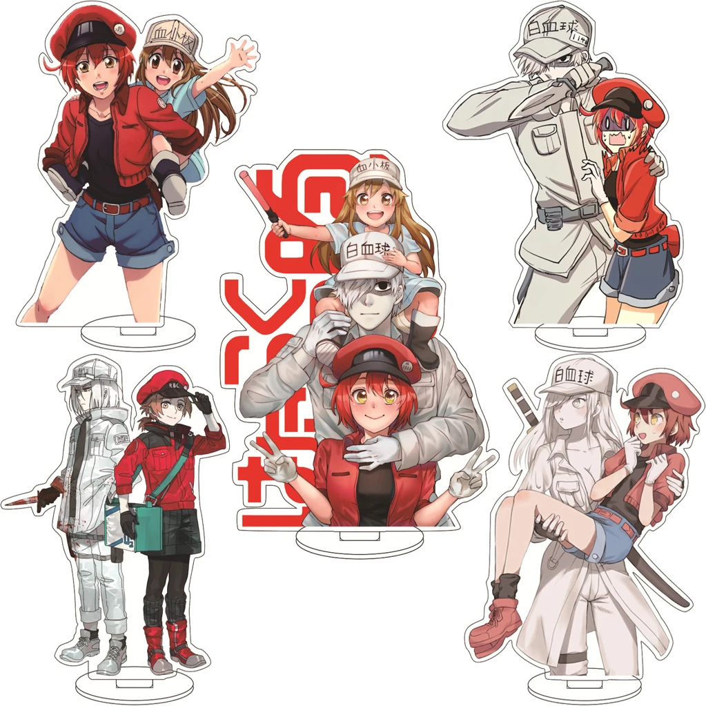16CM Anime Cells at Work! Platelet Erythrocyte Neutrophil Macrophage Killer T Cell Acrylic Stand Figure Cos Ornaments Gifts
