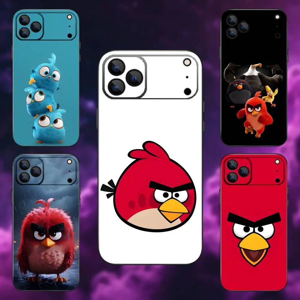 

Game A-Angry B-Birds Phone Case For iPhone 17,16,15,14,13,12,Pro,Max,Plus,E,SE4,Air,Mini Black Soft Box