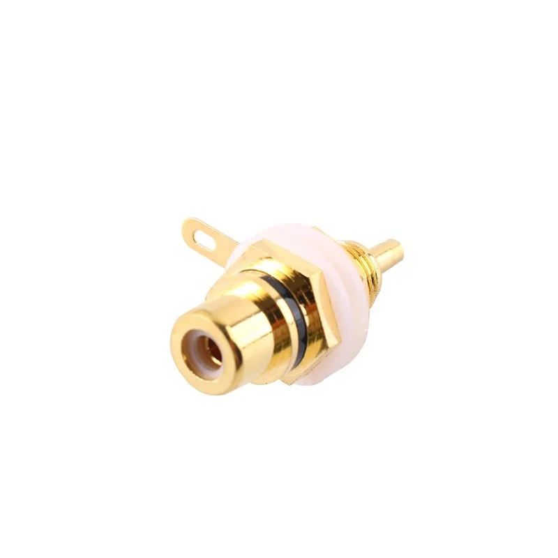 4PCS RCA Socket Female Lotus Connector Chassis Panel Mount Gold Plated Adapter Audio Jack