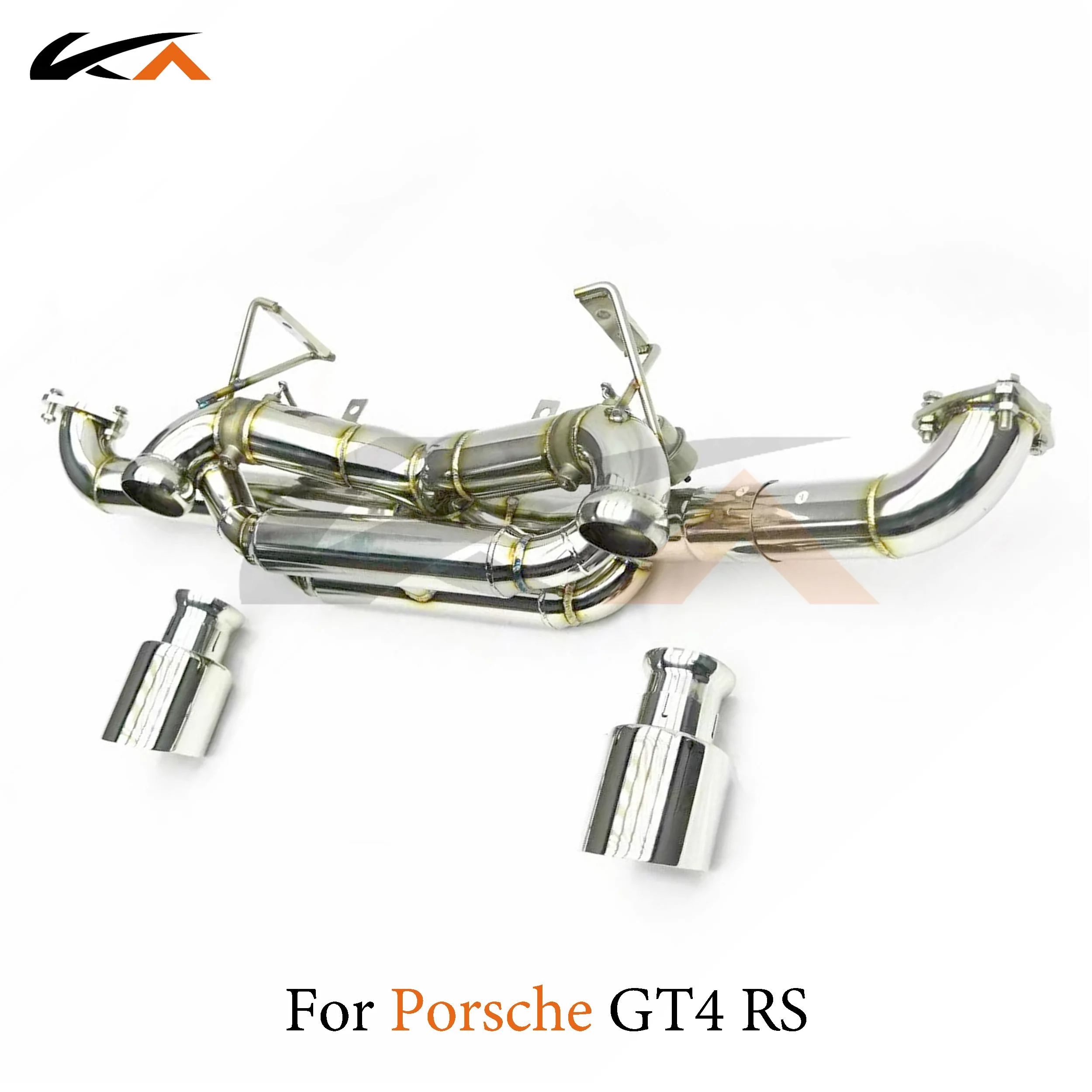 KA Tuning exhaust system stainless catback for Porsche 718 GT4 RS rear section performance parts muffler valve