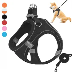 Pet Dog Harness Leash Set Reflective Breathable Harness Dog Adjustable Comfort Puppy Harness Outdoors travel Pet Supplies