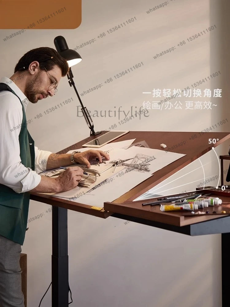 Electric Height Adjustable Drawing Table for Art Students Sketching Watercolor Art Table