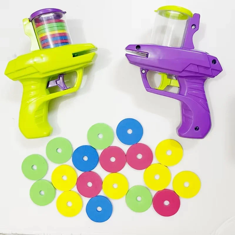 Kids Foam Disc Gun, Radish Guns, Outdoor, Safety EVA Foam Disc Toys, Parent-child Interaction Soft Bullet Gun, Battle Toy Guns