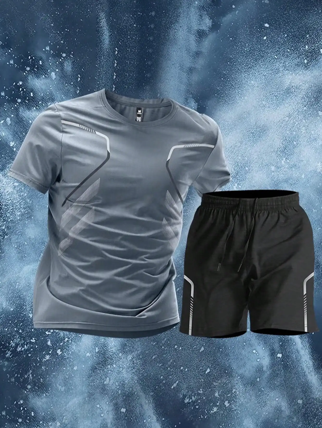 

Мужской спортивный комплект Dry Fit: футболка с коротким рукавом и шорты для бега, велоспорта и фитнеса