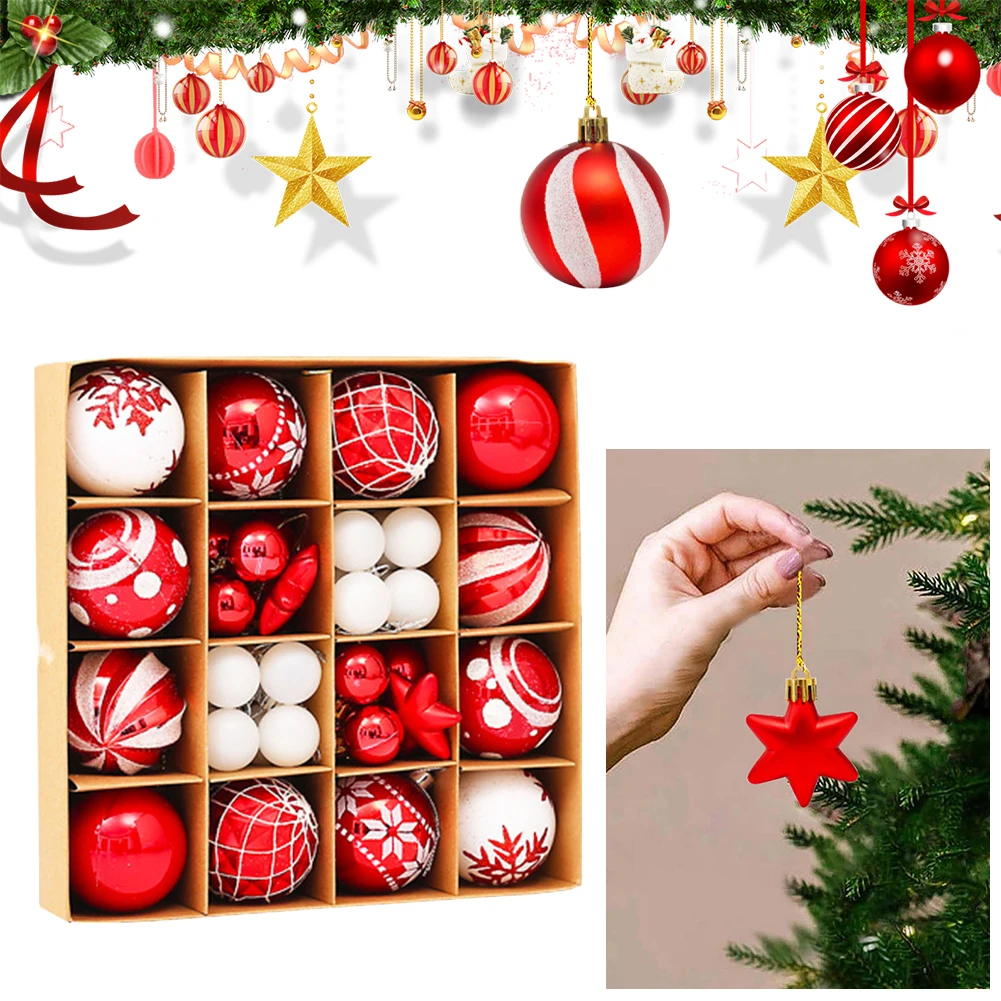 12-44 pezzi palline di Natale 6 cm pendenti decorativi con palline appese decorazioni per ornamenti per feste a casa per palline decorative per albero di Natale Navidad