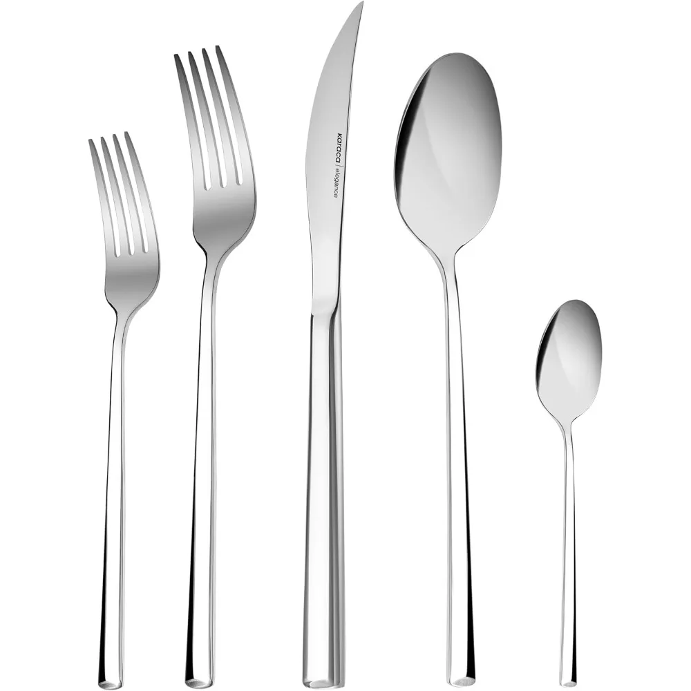 

Набор столовых приборов Karaca Tivoli из 60 предметов для 12 человек — современные столовые приборы из нержавеющей стали с вилками, ложками и ножками