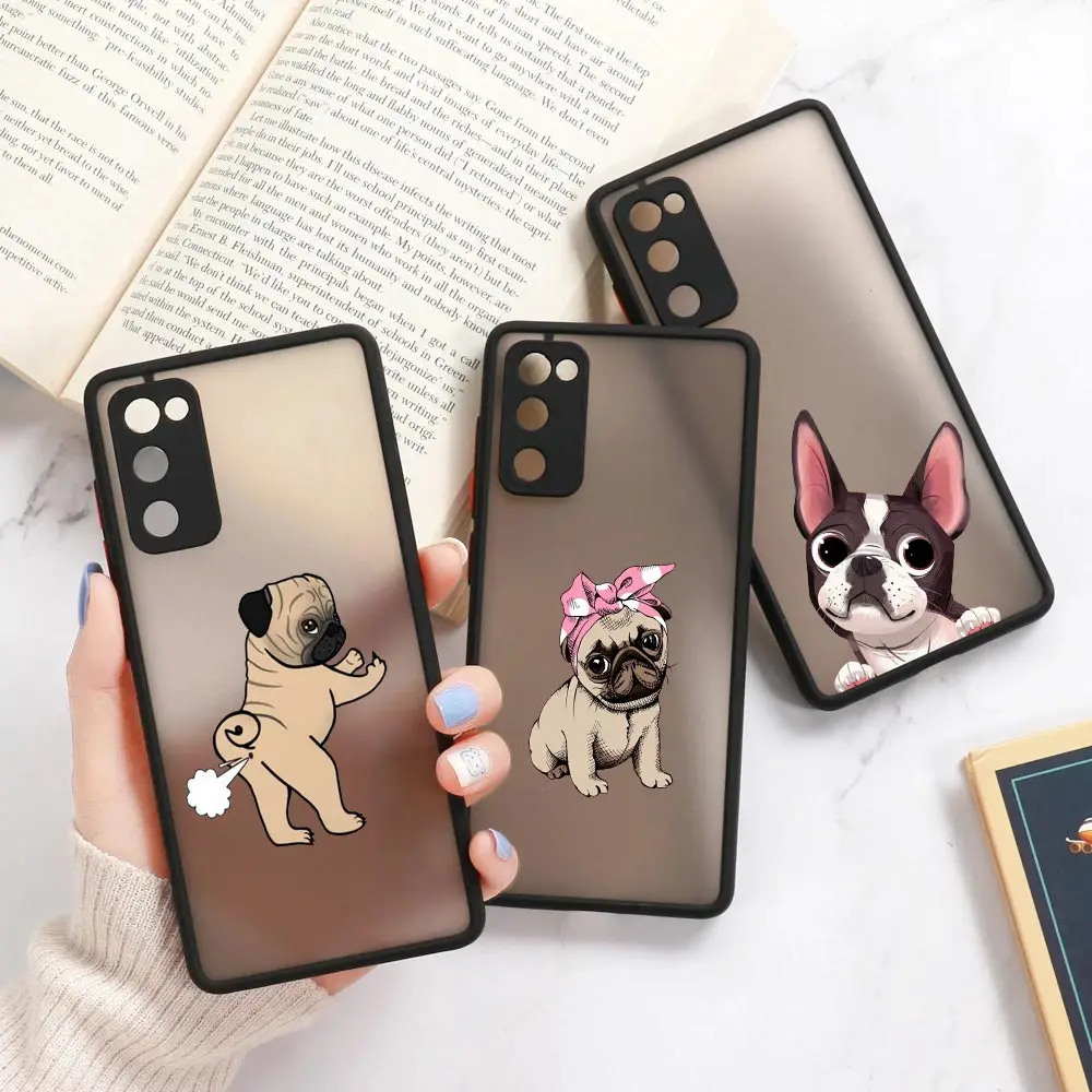 

Funny Pug Dog French Bulldog Cases For Samsung Galaxy A52 Funda Samsung A52S A72 A53 A73 A71 A32 A51 A33 Hard Matte Cover