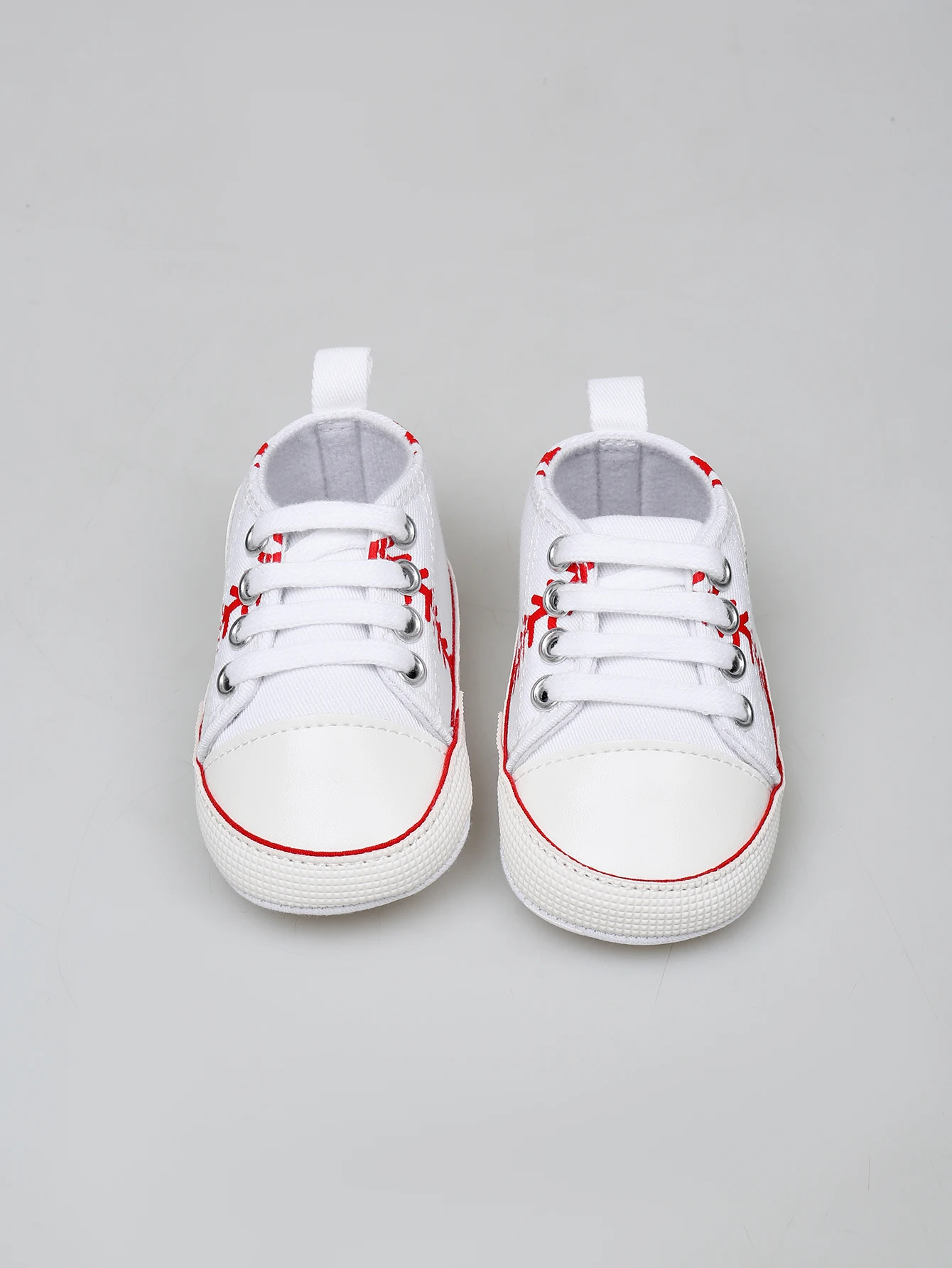 Yibubu White Baby Shoes Classic Canvas Shoes, Soft-Sole Infant Toddlers First Walker Rookie of the Year Baseball Sneakers