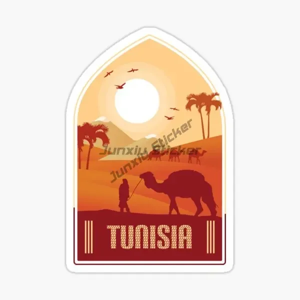Tunisia Flag Map Emblem PVC Sticker for Decorate Fridge Wall Car Truck Window Bicycle Helmet Bumper Decal Accessories