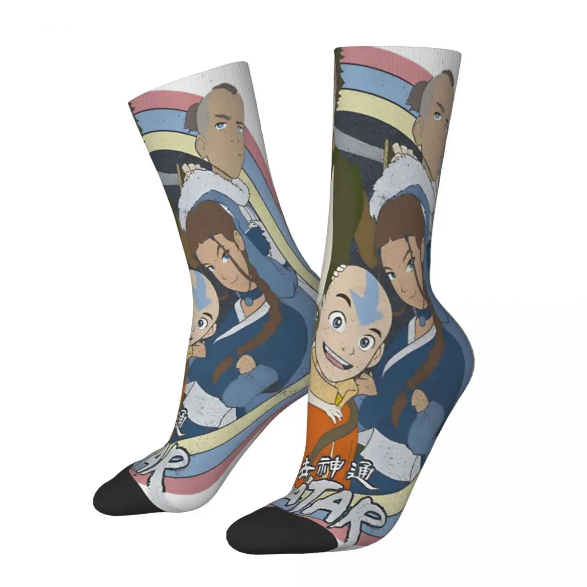 

Сумасшедшая компрессионная групповая портретная круглая носка для мужчин Аватара Харадзюку бесшовные повседневные короткие носки с узором