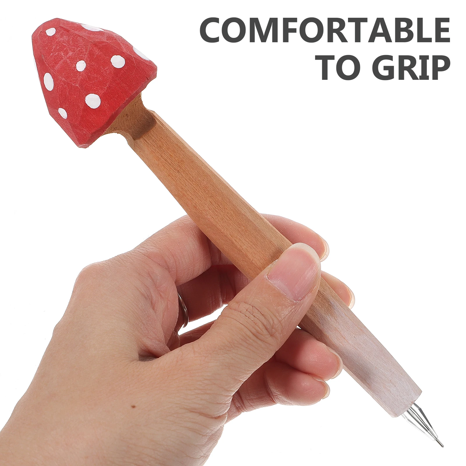 

Wooden Ballpoint Pen with Mushroom Design Creative Writing Tool for Students School Office Taking