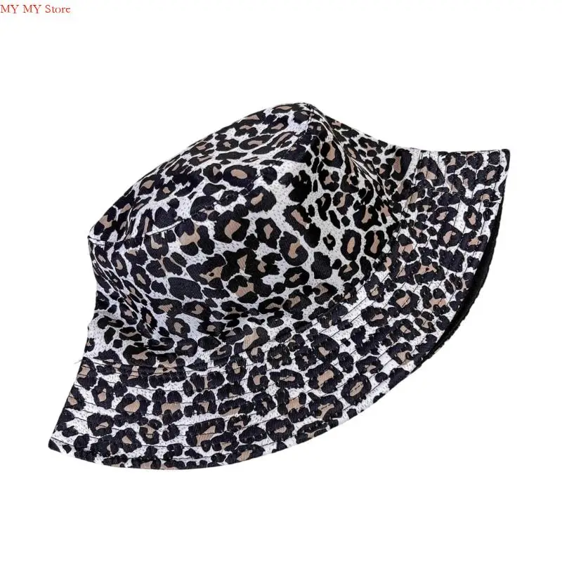 N1HE قبعة دلو مزدوجة الجوانب مع قبعة مطبوعة على شكل حيوانات تحجب الشمس للنساء، قبعة مرنة قابلة للطي، ملحقات مهرجان الموسيقى