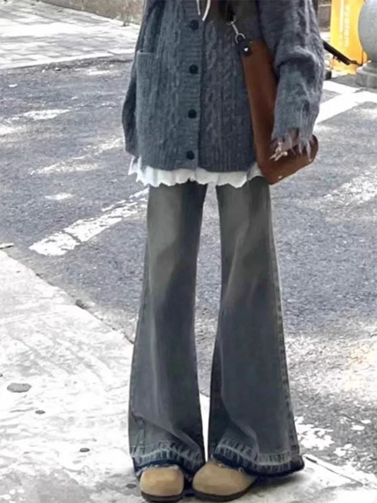 

Джинсы Bell Bot с высокой талией в стиле ретро для женщин, грушевидный чехол для тела, осенний новый Sle, большие размеры, утягивающий копыт...