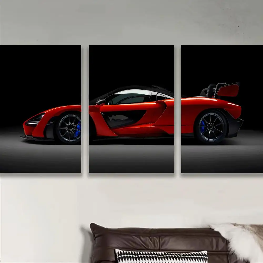 Red Super Sports Car Cool Poster Stickers Self-Adhesive Art For Bedroom Living Room Home Decor Modern Wall Decals Gift