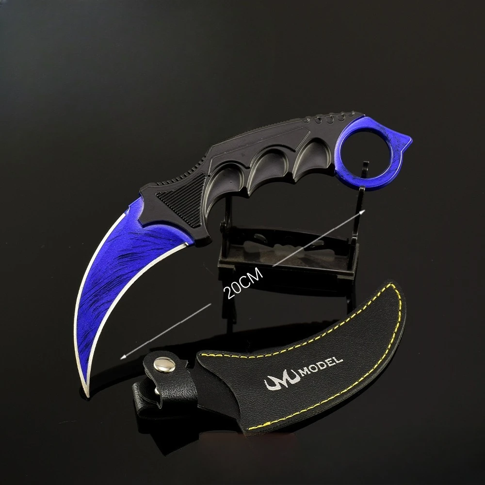 8 estilos de jogo cs gunfight jogo doppler karambit modelo de metal coletor faca de garra serrilhada com coldre facas militares brinquedo espada