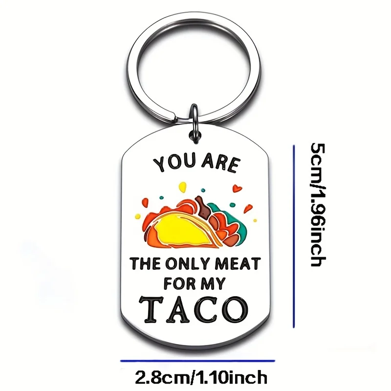 1pcs/Valentine'S Day Cute Pattern Color Printing Keychain The Only Meat for My Couple Gift Key Charm