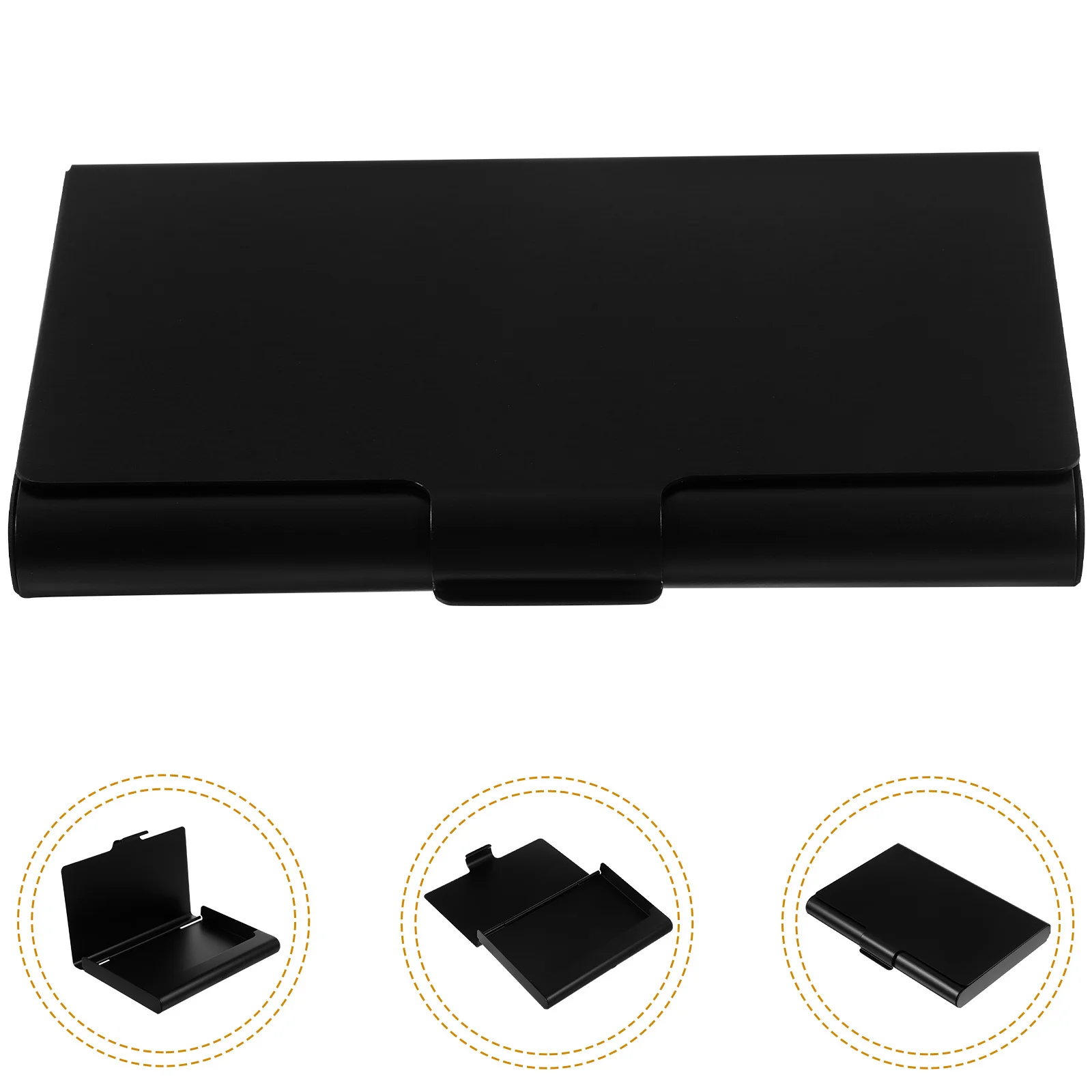 

Business Card Box Aluminum Alloy Desktop Holder Organizer Large Capacity Name Cards Storage Case Portable Metal Cards
