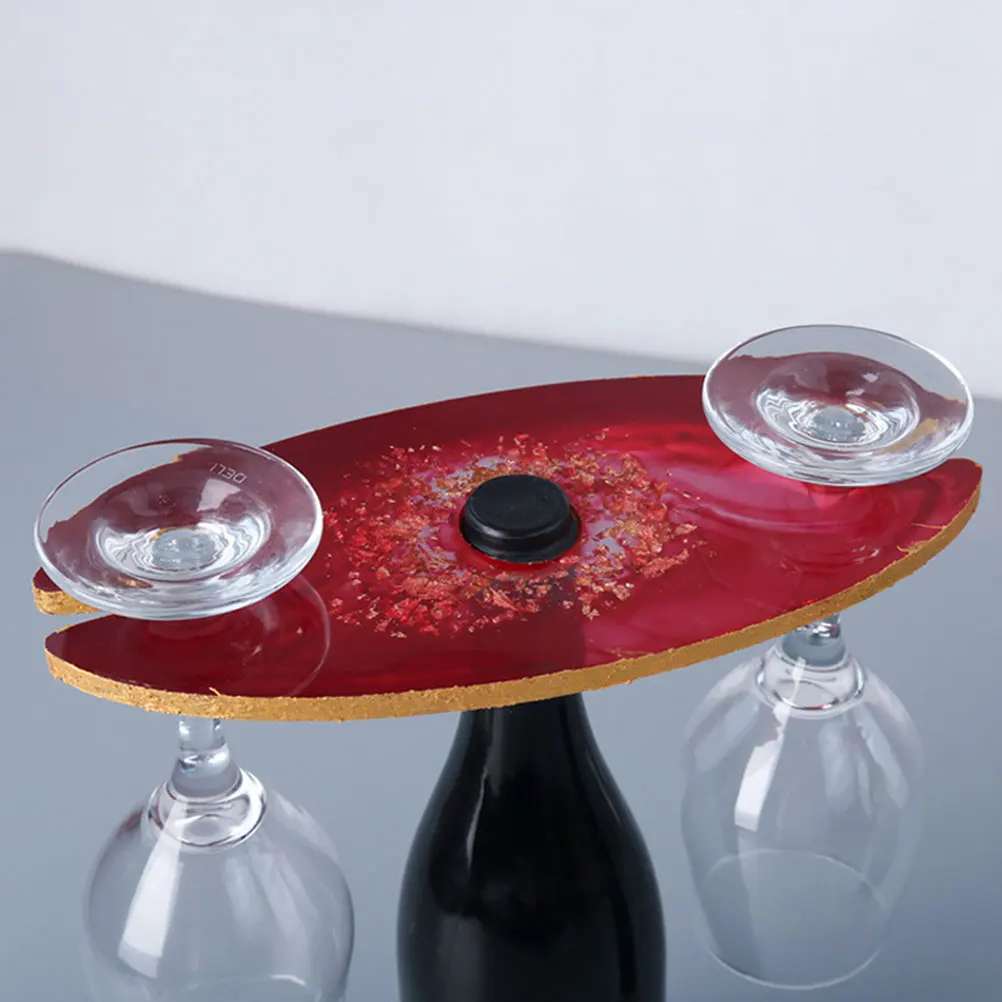 

2Pcs Wine Glass Holder Silicone Mold Stackable Durable Smooth Mirror Surface DIY Resin Craft Mold for Coasters