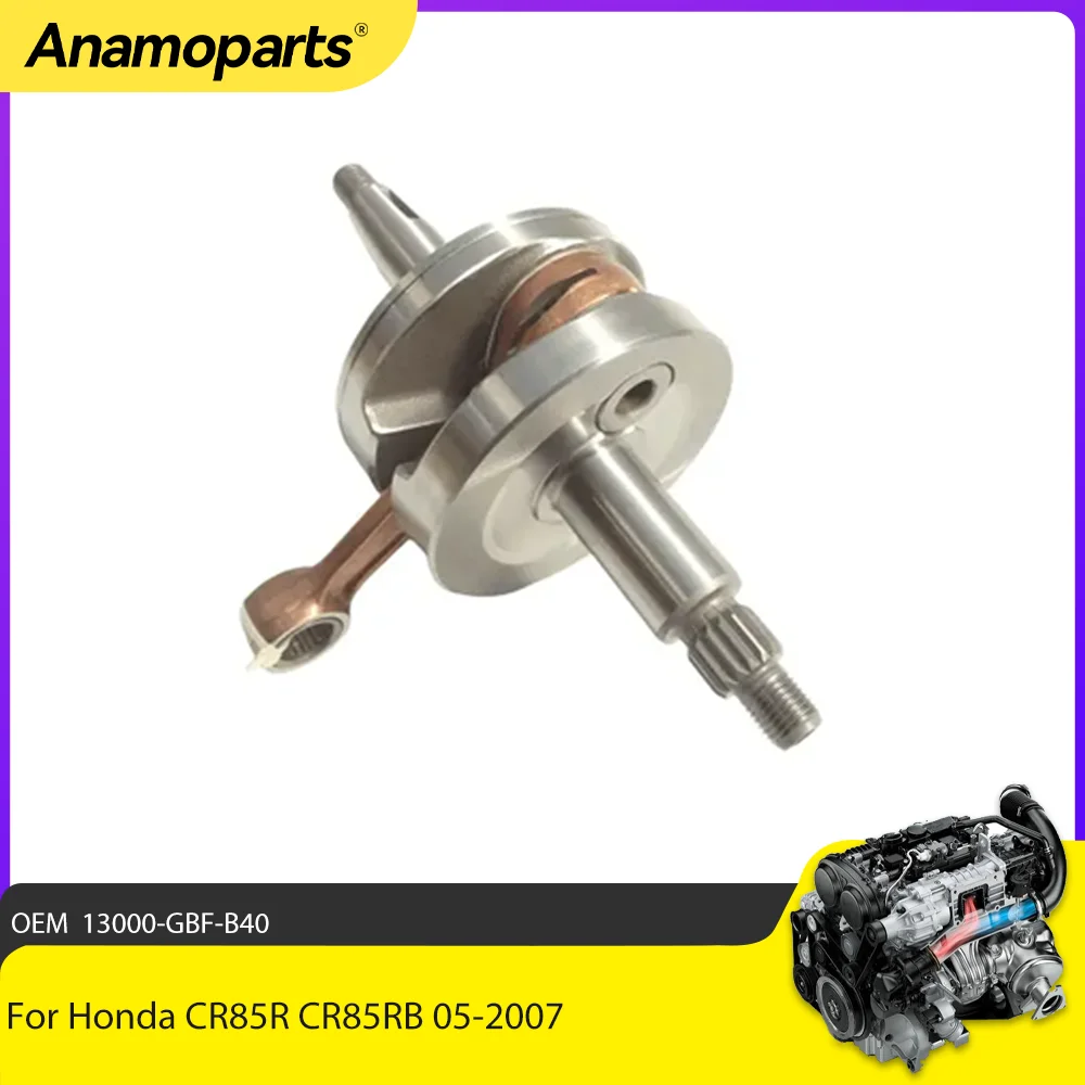 Rolamento do eixo da biela do conjunto do virabrequim das peças do motor para Honda CR85R CR85RB 05-2007 13000-GBF-B40
