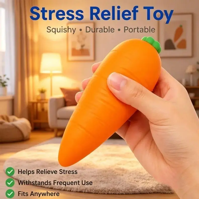 Carrot Vegetable Stress Toy Sensory Toys Squishy Stress Reliefing Pinch Toy Fidget Decompression Sensory Toy for Kids Adult Gift