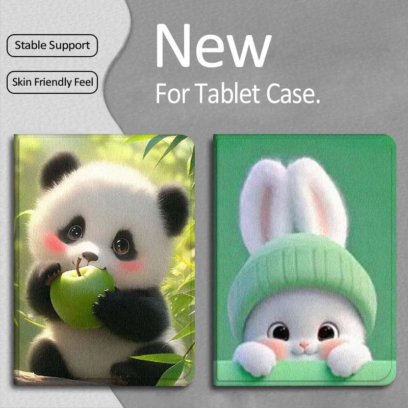 

Cartoon Cute Panda Rabbit For Apple iPad Pro Air 13 2 7th 6th 2025 M2 M3 M4 M512.9 13 inch Foldable Tablet Case Gift