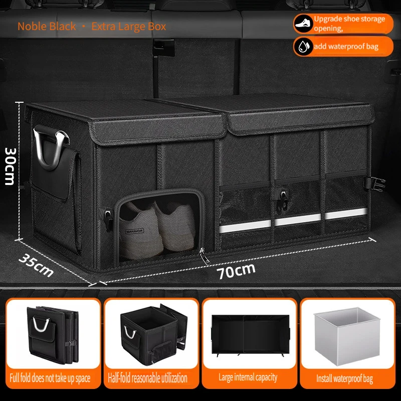 Waterproof Foldable 95L Oxford Cloth Storage Bag Large‑Capacity Car Trunk Organizer for Camping Fishing Outdoor Trip