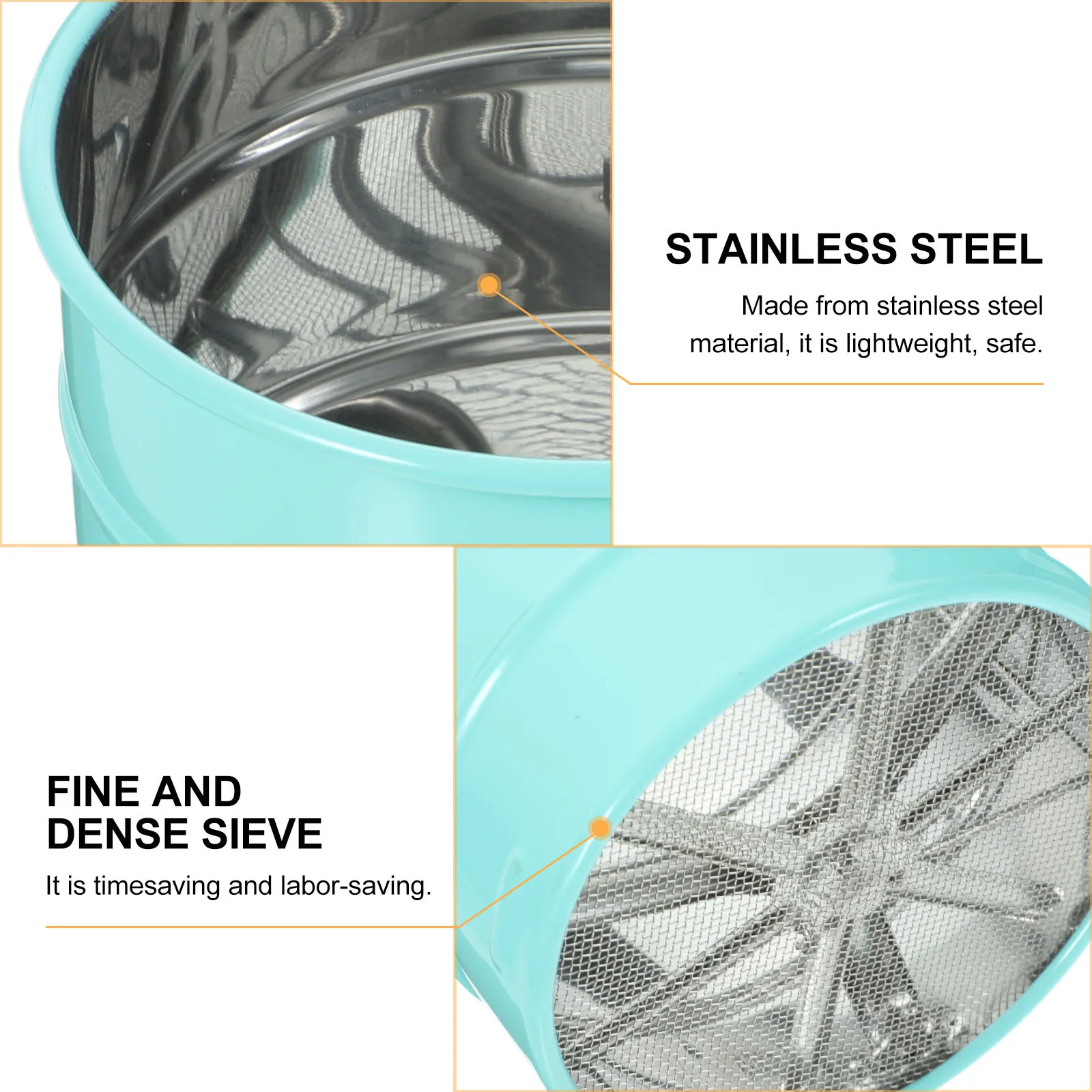 

Hand Held Stainless Steel Flour Sieve Sifter Fine Mesh Baking Tool Pink Strainer Large Handle Kitchen Bar Utensil