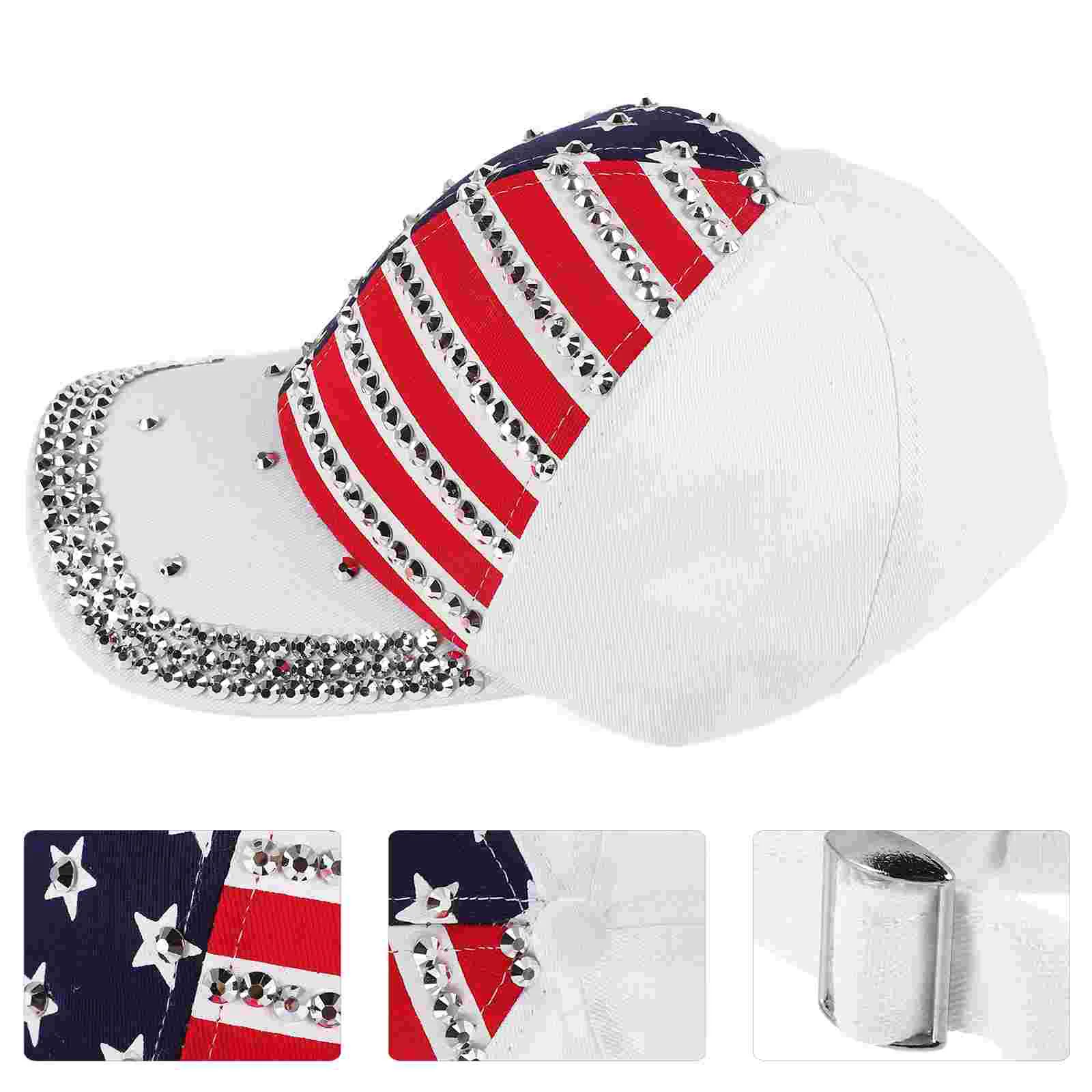 

Sun Protection Baseball Cap Men and Women Cotton Red American Flag Hat