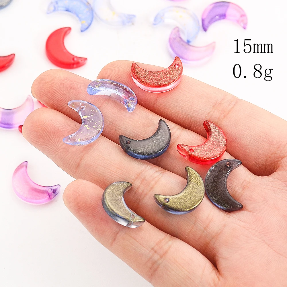 10pcs Single Hole Crescent Glass DIY Beads Bracelet Necklace Bead Chain Curtain Pendant Chandelier Crystal Replace Accessories