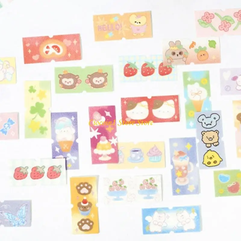 A3PC GLITEUR BRALLAGE CARTOn Cartoon Sticker Roll Scrapbooking Decorative Ruban pour Journal Notebook Planner Calendar Photo