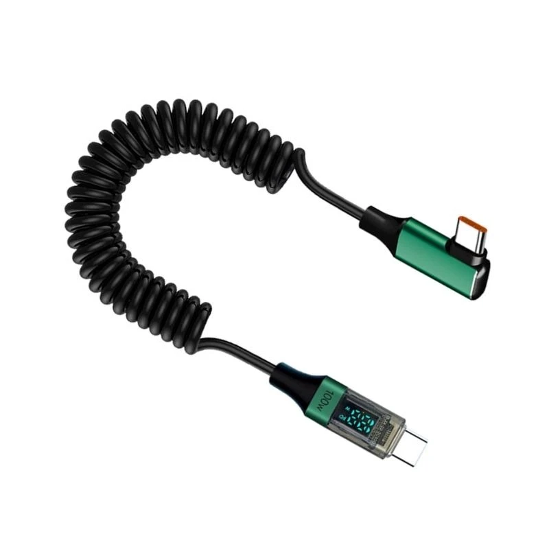 J0MB Spring Cailed USB C Cable Data Cable Зарядка шнур