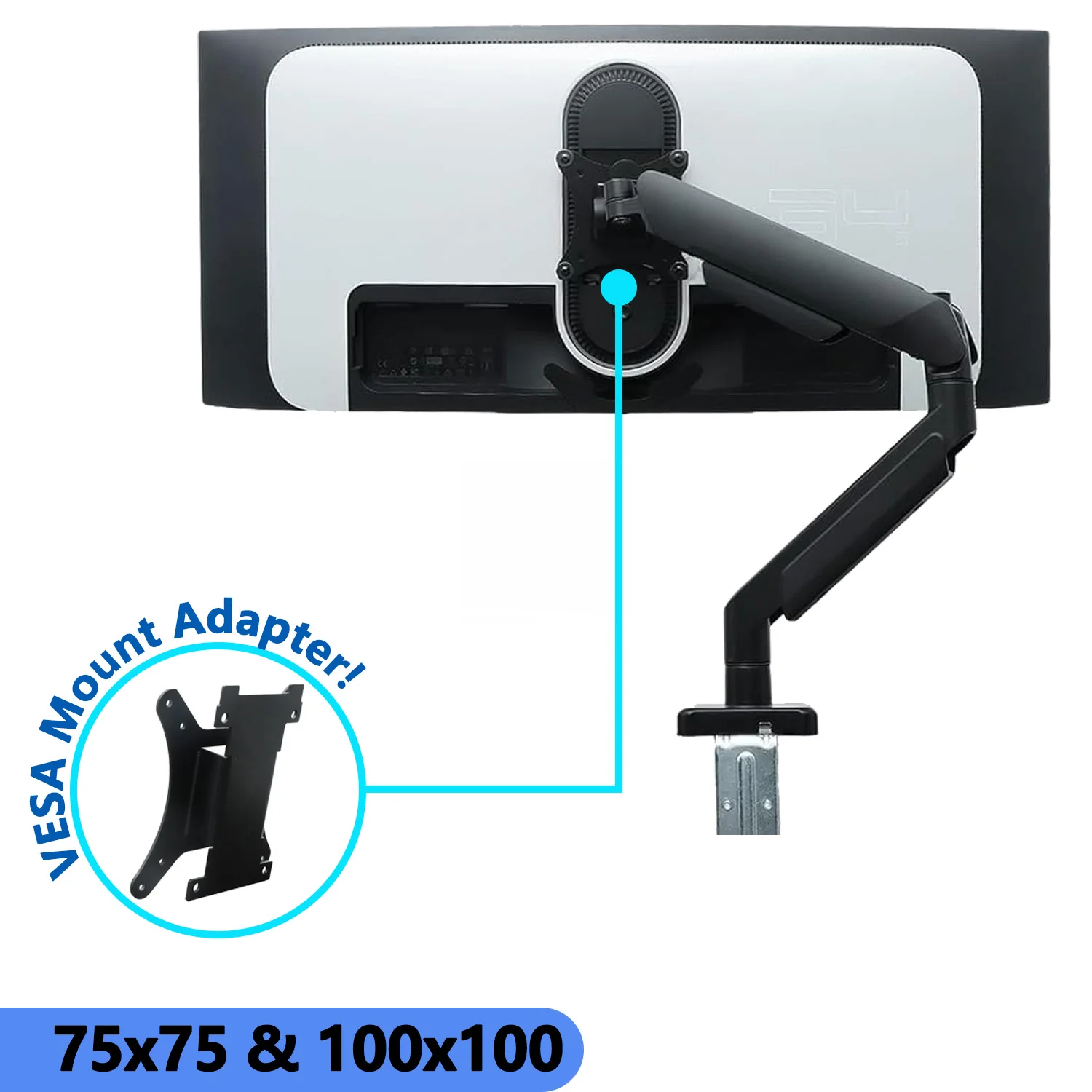 Suporte de Parede Novo para Monitor Dell Alienware AW3423DW de 34 polegadas, Adaptador VESA 75x75 100x100 para Braços de Monitores