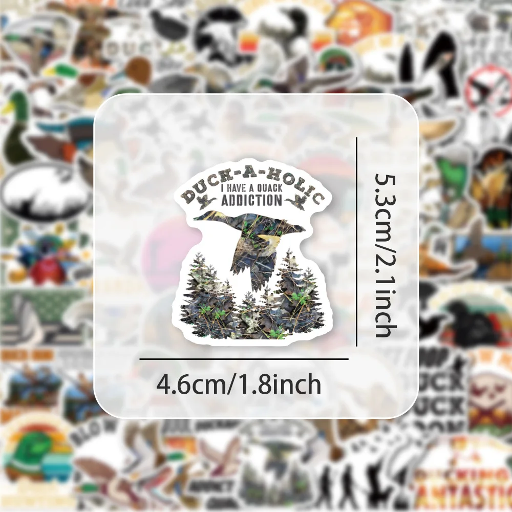 2024 New Duck Hunting Sticker Pack Animal Cartoon Mobile Phone iPad Car Trunk Helmet Guitar Scrapbook Toys Decoration Wholesale