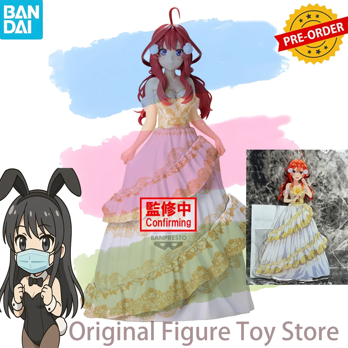 

Original BANDAI BANPRESTO The Quintessential Quintuplets Nakano Itsuki Wedding ver PVC Anime Figures Action Figure Model Toys