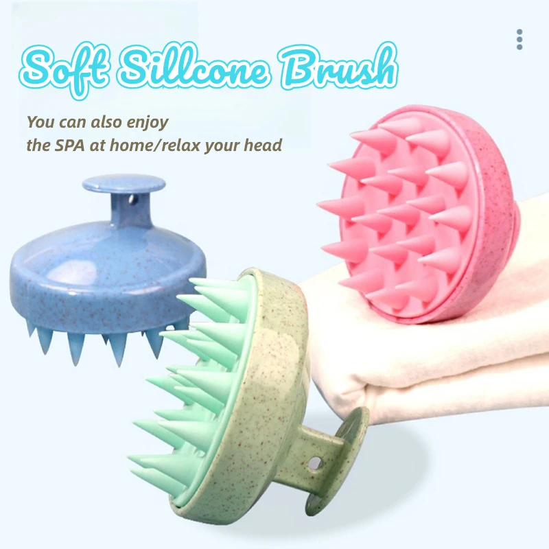 Silicone Massage Comb Head Scalp Comb Hair Washing Comb Body Massage Brush Bath Shower Brush Salon Hairdressing Bathroom Tool