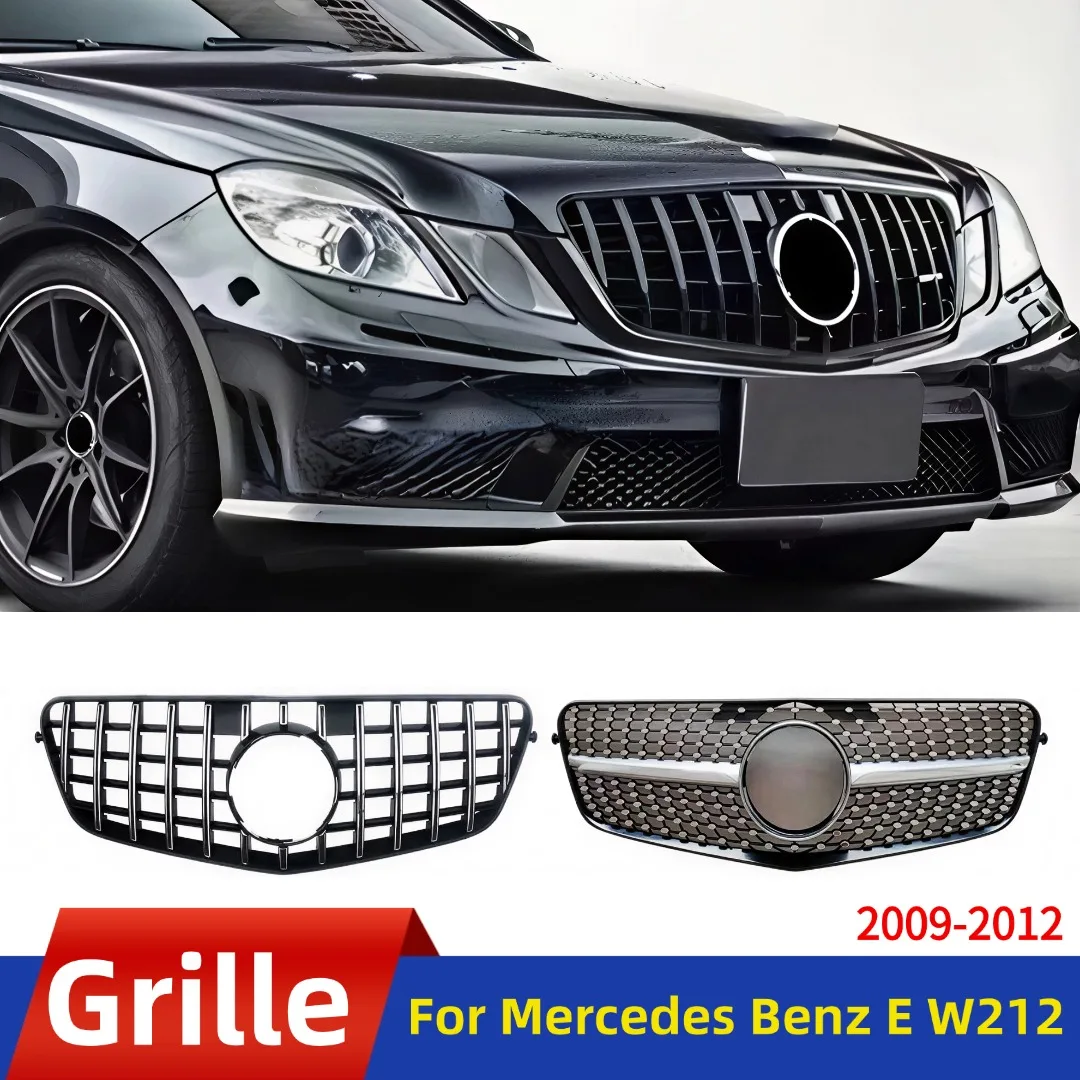 For Mercedes Benz E class W212 2009-2012 E260 E300 E350 E200 GT Diamond Style Front Inlet Grille Mask Grid Grill Sport Body Kit
